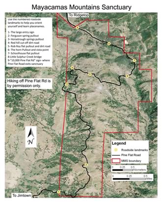 Mayacamas Mountain Sanctuary Map